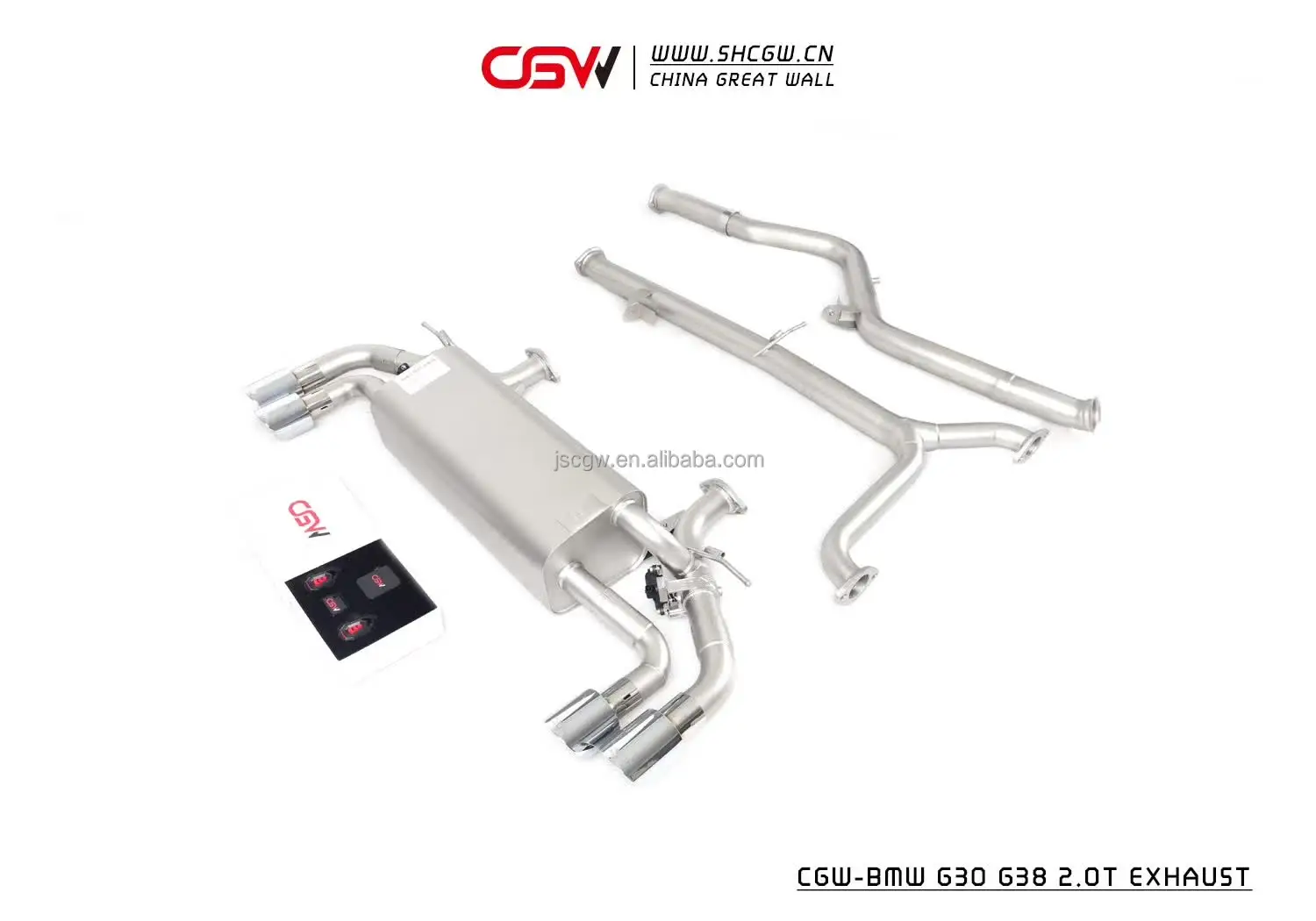 product stainless steel catback exhaust pipe muffler with valves for bmw g30 g38 525i 530i 20t-2