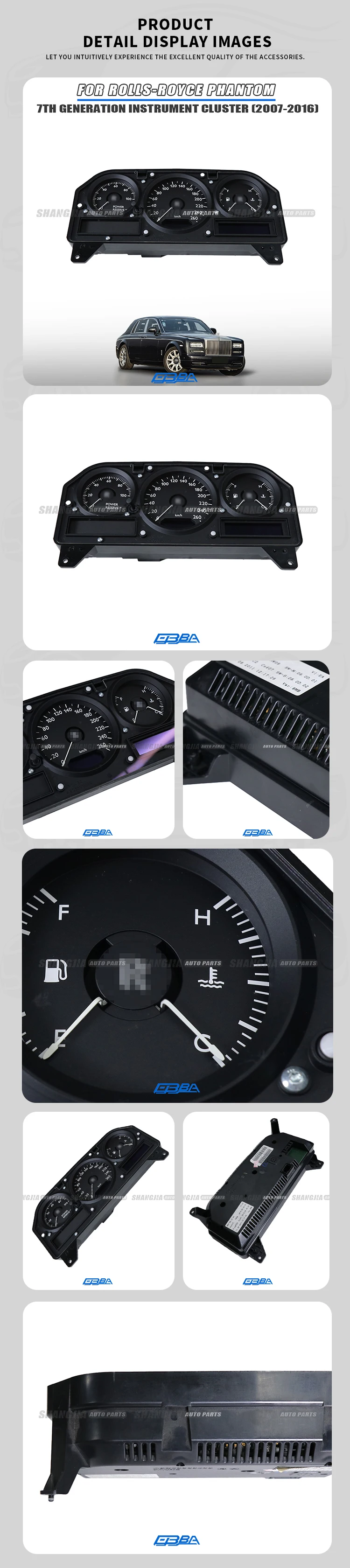 product fashionable auto parts car dashboard car instrument cluster for rolls royce phantom 7th generation rr3 2007 2016727-3