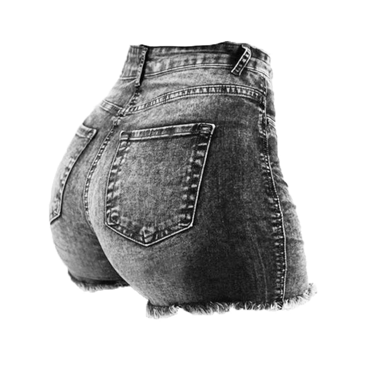 High Stretchy Skinny Jeans Women 2024 Summer Hot Selling Button Fly Ripped Jeans Women Cotton Jean Shorts details