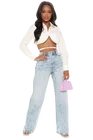 Jeans 2021 Wholesale Plus Size Loose Ripped Feet High Waist Jeans Pant Women Denim Pants Non Stretch Wide Leg Jeans