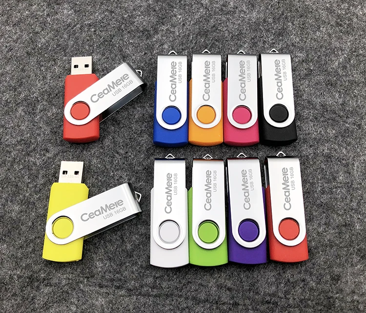 Ceamere C14 Bulk Swivel Metal USB 2.0 3.0 Flash Pen Drives 4GB 8GB Flash Memory Stick 32GB 128GB 16GB Custom Pendrive USB Stick