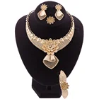 Jewelry Set Dubai Gold-plated Multicolor Flower Jewelry African Wedding Jewelry Ladies Luxury Bridal Jewelry Set