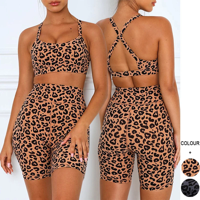 Leopard Print Yoga For Women Gym Set 