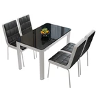 Set Dining Table Sets Home Dining Room Furniture Classic Design Simple Modern Glass Dining Table Chair Set