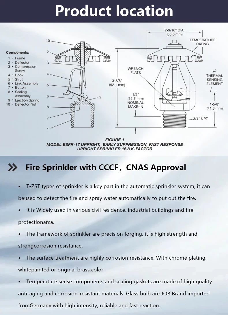 Ul Fm Listed Fire Sprinkler System Fire Protection System Early