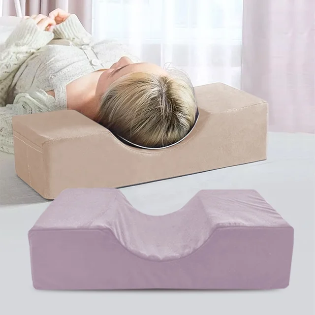 Amazon hot sale portable ergonomic memory foamNew Design Immersive cosmetic Lash Pillow for beauty and face repair