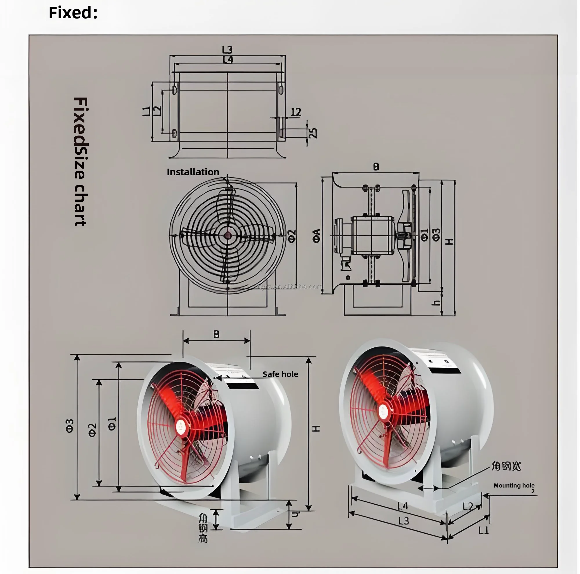 Axial Flow Fan, 220 V, Electric - detail 4