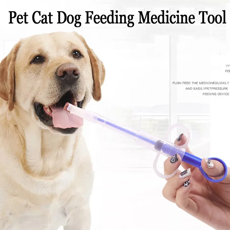Plastics Pet Pushtype Pill Dispenser Pet Feeding Tool Kit Syringe With