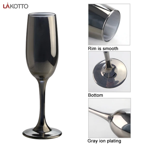 Manufacturer supply champagne glasses black goblet wine glass can be custom glass goblet