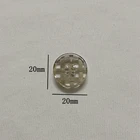 Jeans Factory Price 20*20mm Transparent Round Shape Resin Button For Jeans And Garment