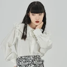 Blouse For Women New Arrivals 2020 Autumn Winter New Designs Vintage White Long Sleeve Blouse For Women