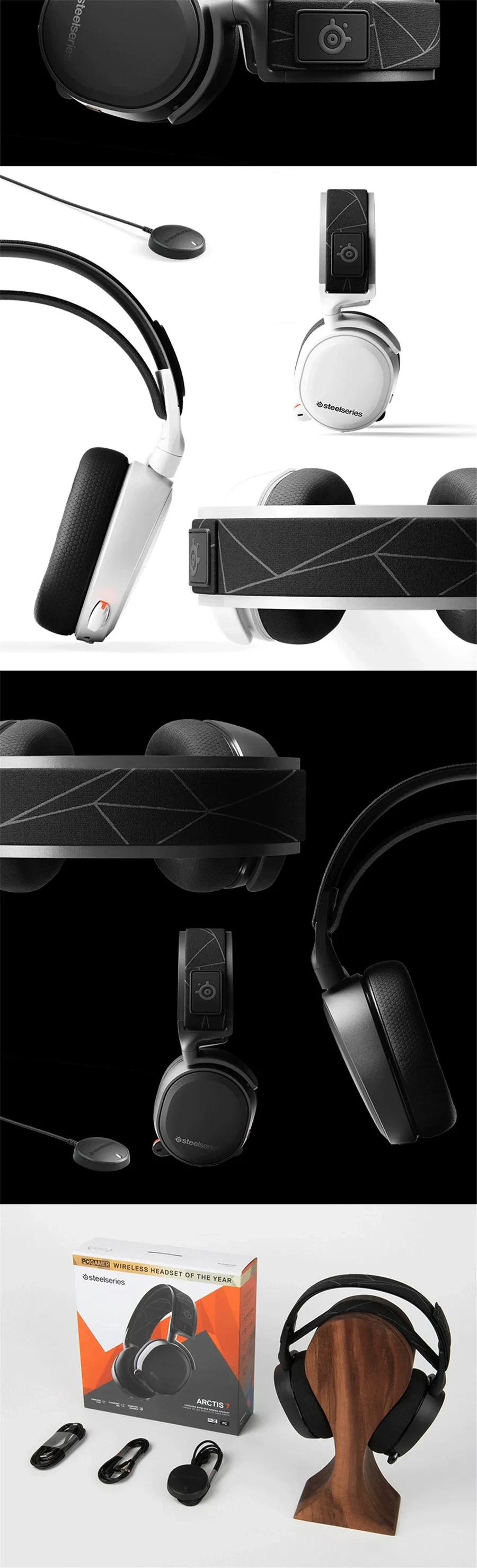 SteelSeries 100% Original Brand New Arctis 7 Gaming Headset High DTSXv2.0 7.1 Wireless Game Headset Headphone Wear Belt Wheat