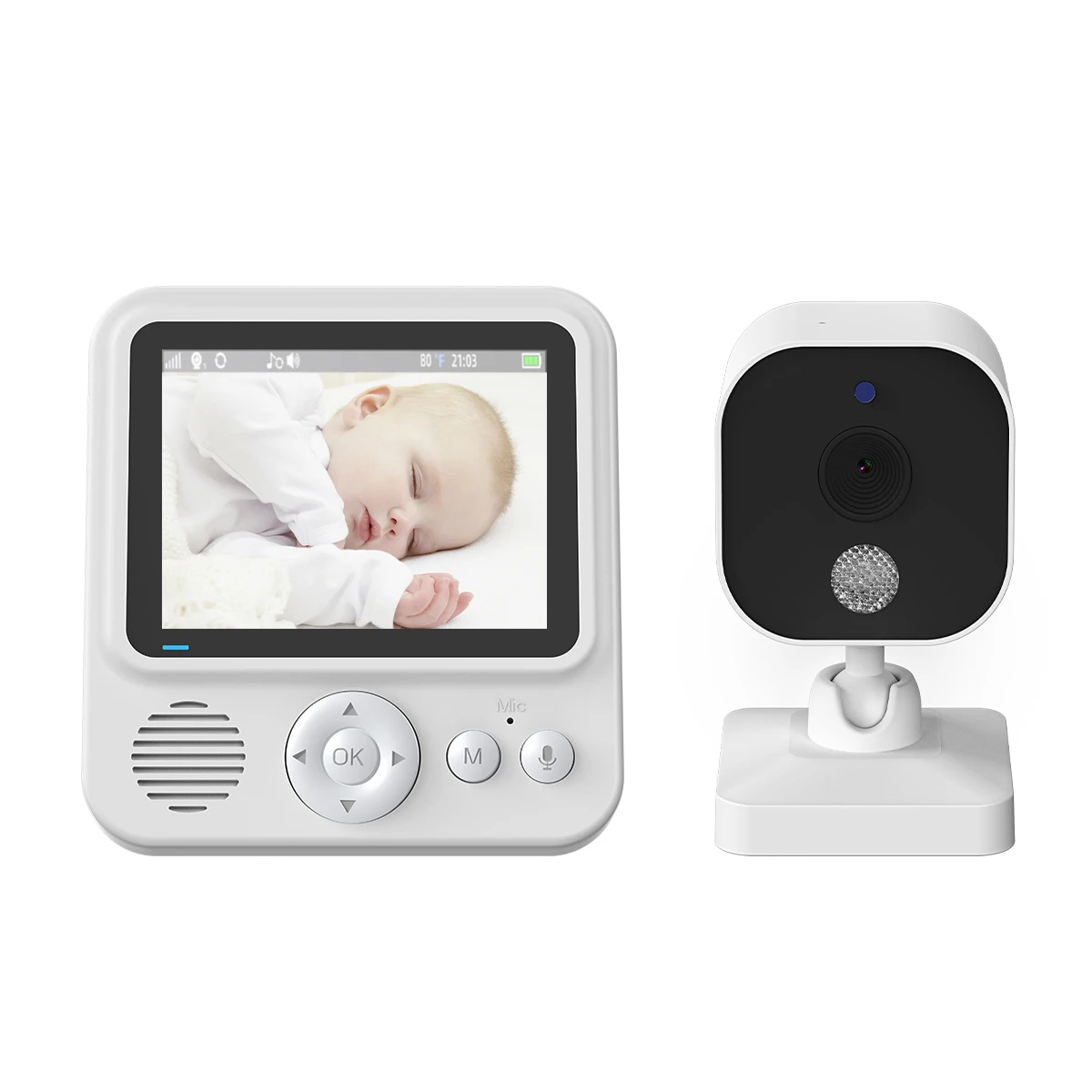 720P HD 2.8Inch LCD Screen 2.4G Wireless BabyPhone Camera Two Way Talk Temperature Detection Smart Video Audio Baby Monitor