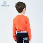 Wholesale Kids Sweatshirt Customized Logo Orange Embroidery Cotton Kids Children Sweatshirts