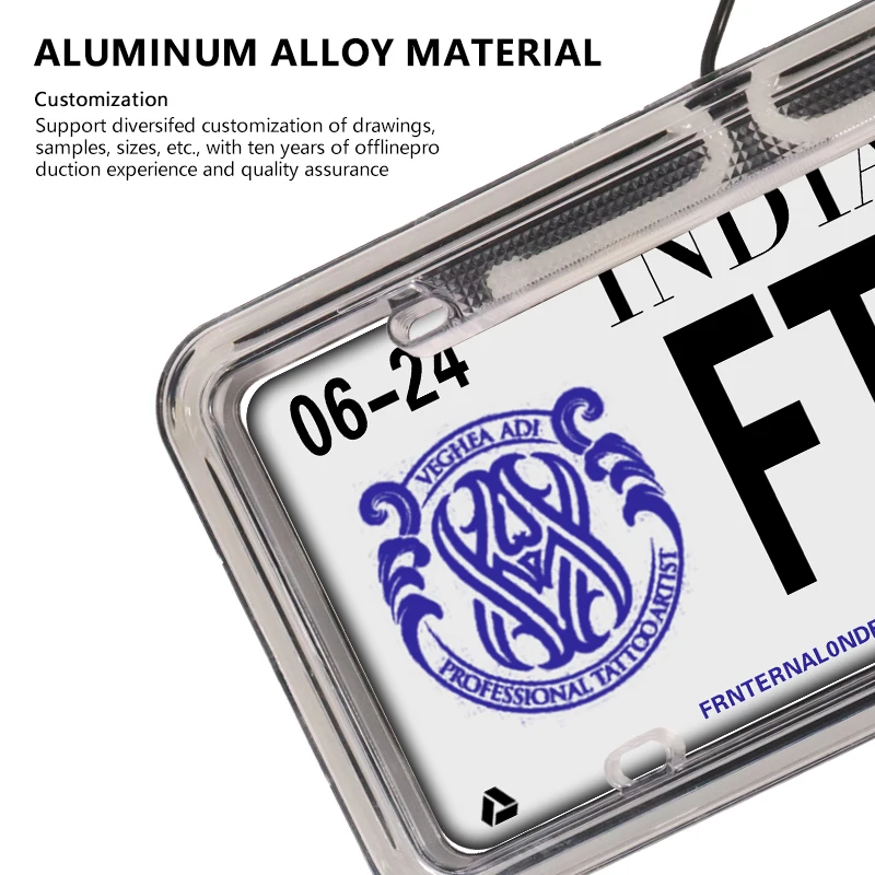 300*150mm Lighted Licence Plate Frame Colourful Lighted Licence Plate Frame for USA factory