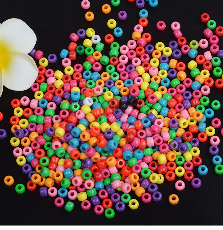 6*9 loose Ponies Beads Wholesale Acrylic Beads Bracelet Handmade Diy Colorful Beads Set