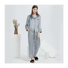 Sleepwear SIKOR Stock Factory Custom Satin Sleepwear China 100% Pure Silk Pajama Set Winter Women Silk Pajamas