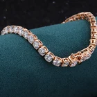 Gold Bracelet 14k Rose Gold Customized Round Cut Men Women Moissanite Tennis Bracelet