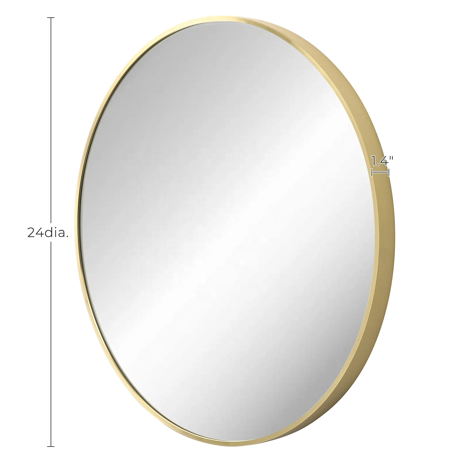 SONGMICS  Custom Aluminum Alloy Round Gold Frame Wall Mirror Mounted Bathroom Decor Wall Hanging Mirror