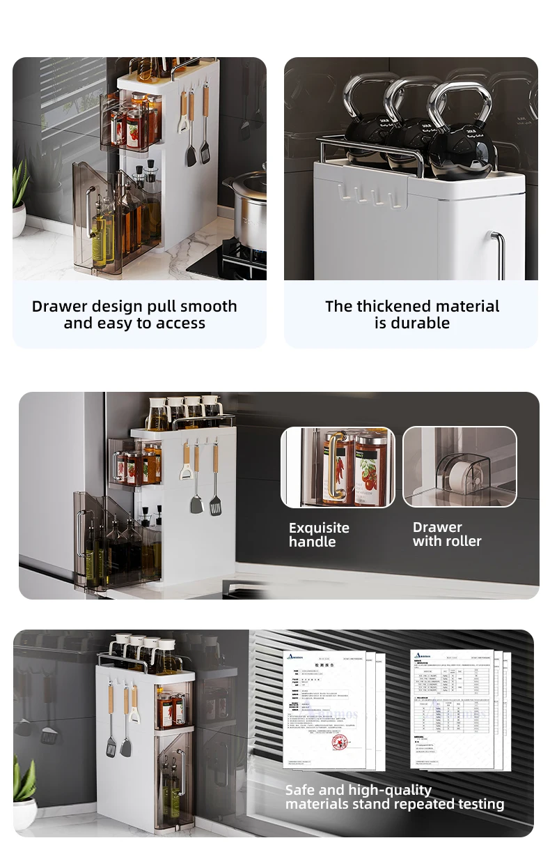 Wannuo Multi-Layer Plastic Storage Drawers Large Capacity Kitchen Storage Drawers Dust-Proof Kitchen Organizer factory