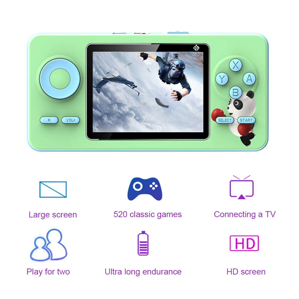 Portable Video Game Console Handheld Game Player Built-in 800 Retro Classic Games AV Output 3.5 Inch 8 Bit Pocket Mini Console 6