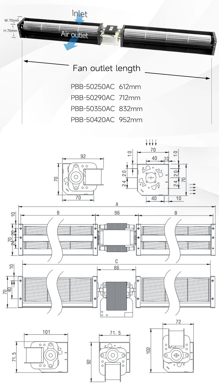 Cross Flow Fan, FANOVA, 50mm, 10V/12V/24V - detail 20