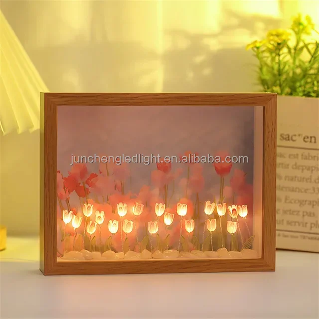 diy 3d photo frame tulip night light