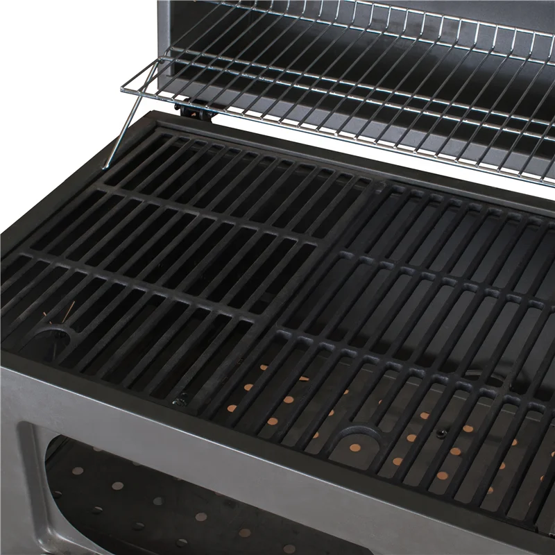2025 New Model Luxurious Outdoor Charcoal Grill Smoker Foldable Design Auto Ignition Adjustable Features Powder Coated Trolley