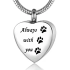 Jewellery 2021 Hot Sale Heart Shaped Silver Stainless Steel Necklace Pet Memorial Jewellery Customized Lettering