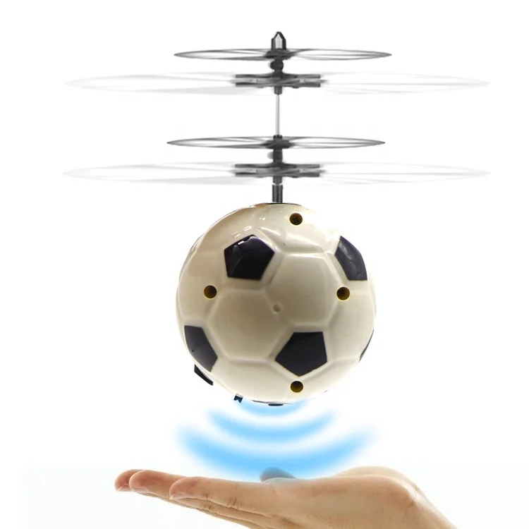 Custom Logo Flying Ball Toys Soccer Design Mini Sensing Flying Toys Induction Flying Aircraft with Light for Kids Promotion Gift