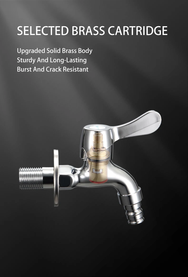 Brass Modern ABS Handle Wall-mounted Bib Cock Drinking Water Safe High Water Flow Soft Aerated Stream Drip-Free Leak-Proof details