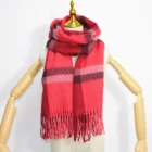 Christmas Scarf 2020 New Arrival Classic Tartan Plaid British Style Cashmere Soft Handfeel Red Christmas Scarf