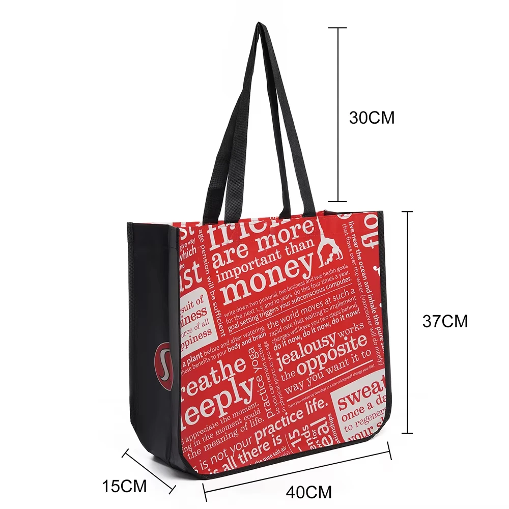 Promotional Laminated Printed Tote Non Woven Shopping Bag with Logo factory