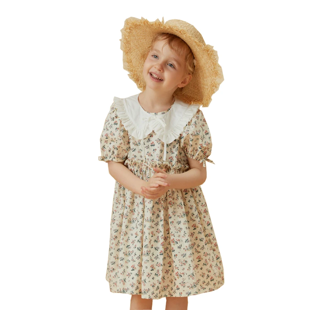 Kids clothes customized summer kids dress printing little baby girl dress