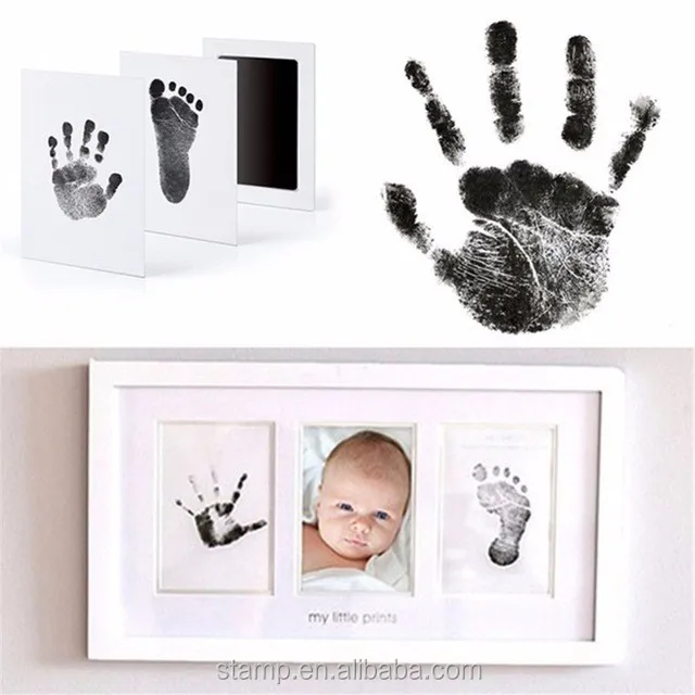 For Newborn Baby Handprint Footprint Imprint Clean-Touch Ink Pad Photo Frame Kit 