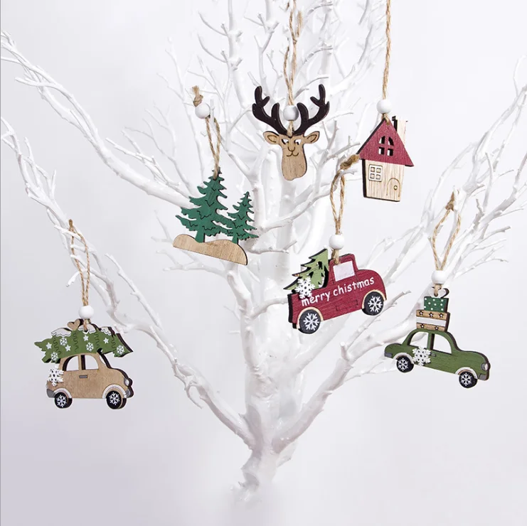 christmas car deer christmas tree decoration pendants 3 pack