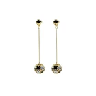 Black Crystal Individualized Golden Black Micro Insert Crystal Rhinestone Drop Earring For Women