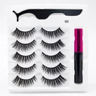 Long Hot Selleing 5pair 3d 25mm Mink False Eyelashes Black Natural Long False Eyelashes