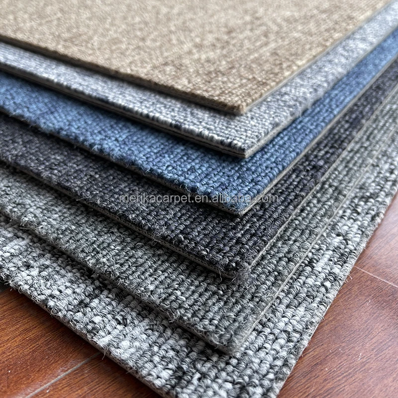 Plain Color modular office building carpet tiles with PVC backing