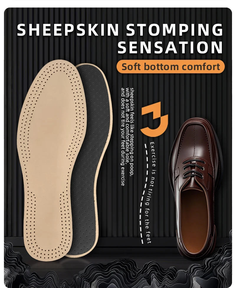 Sheepskin Leather Latex Insole Comfortable Shoe and Sports Insoles for Pain Relief Anti-Odor and Sweat Wicking Sheepskin Leather Latex Insole Comfortable Shoe and Sports Insoles for Pain Relief Anti-Odor and Sweat Wicking