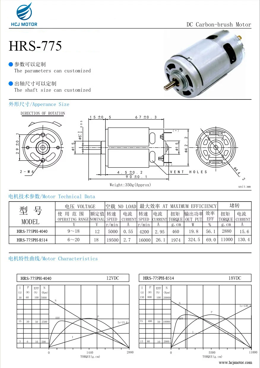 High Torque Motor, RS-775, 12V, 500W, 770 - detail 4