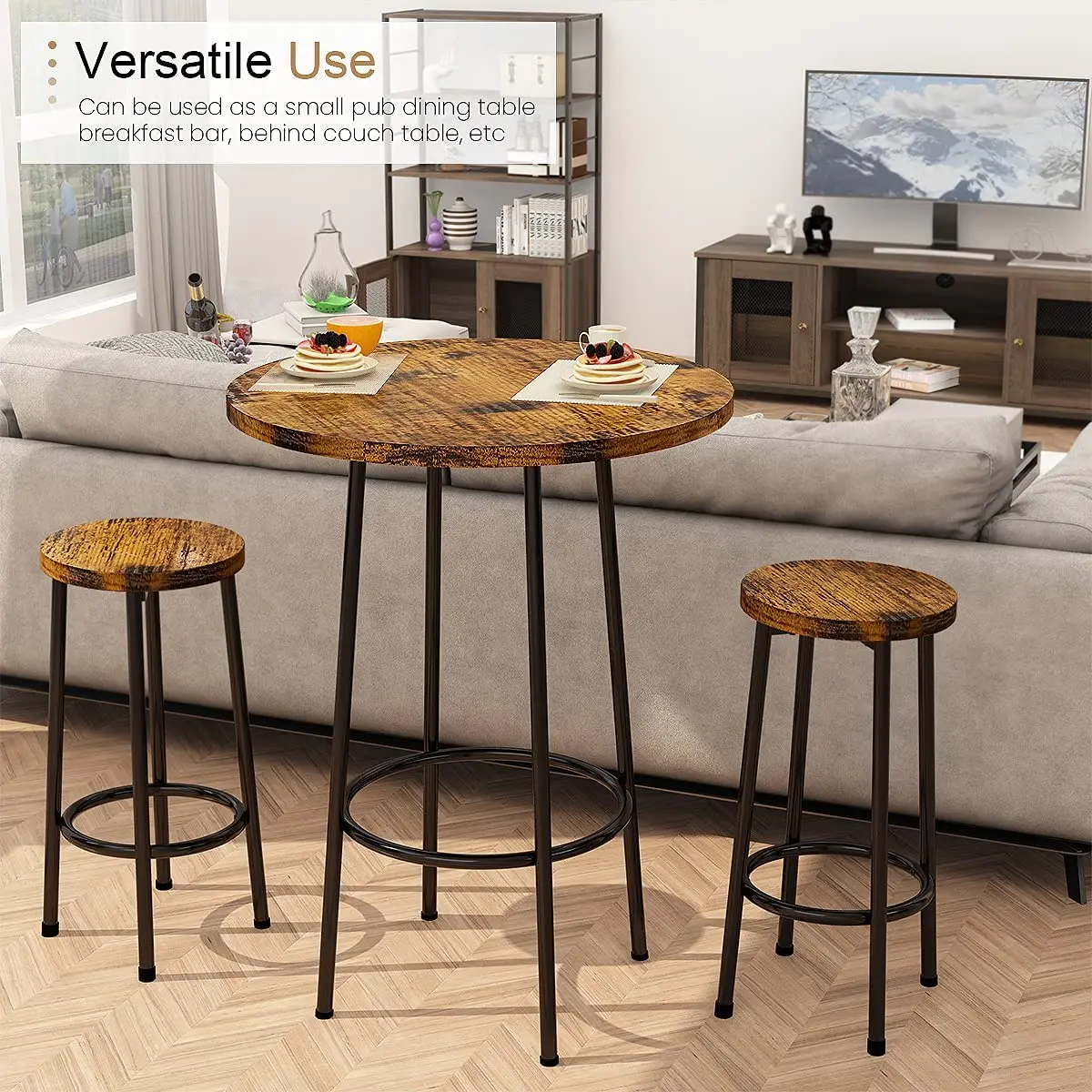 round bar table with 2 stools