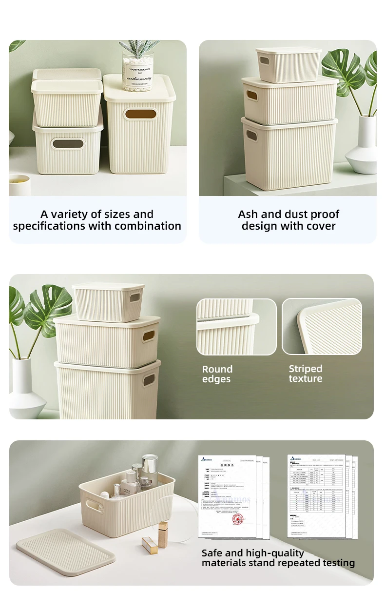 Wannuo Simple Style Plastic Storage Box Universal Storage Box Home Tidy and Orderly Storage Boxes in Three Sizes manufacture