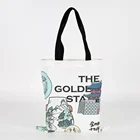 Tote Printed Cotton Women Waterproof Fabric For Canvas Tote Bags With Custom Printed Logo Fashion Zipper For Printing