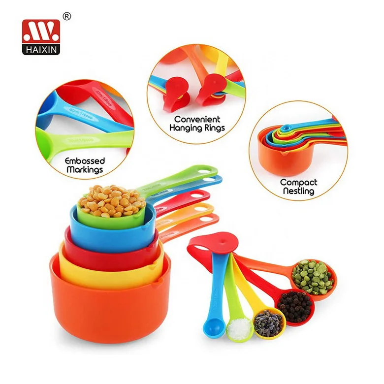 Wholesale customized micro suger coffee and tea measuring spoons sets plastic measuring scoop