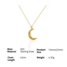 Necklaces Necklace Chris April 925 Sterling Silver Gold Plated 18K Gold Plated Moon Pendant Necklaces