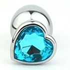 Anal Anal Plug Heart Diamond Base Metal Enchufe Anal Stainless Butt Plug With Jewel For Couple