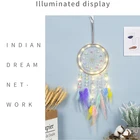 Decor New Design Home Decor Tree Of Life Dream Colorful Feather Pendant Car Catcher With Light