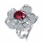 Set Ruby Various Good Quality S925 Sterling Silver Plated 18k Gold Set With Ruby Ring With Certificate