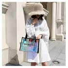 Bag Iridescent PVC Women Hologram Shoulder Bag Tote Beach Handbag Blink Holographic Purse